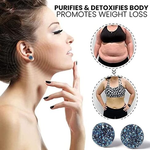3Pairs Atheniz Magnetology Lymphvity Germanium Earrings Zunis Acupressure Sl-imming Earrings Non Piercing Acupressure Earrings for Weight Loss Ear Cuff Clip for Women Men in Kuwait