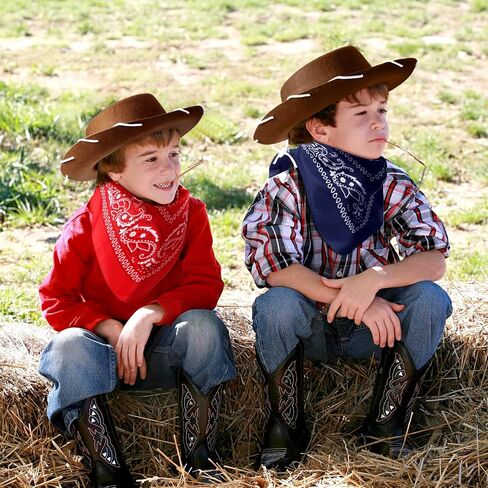 Unittype 36 Pcs Kids Cowboy Hats and Bandanas Bulk in Kuwait