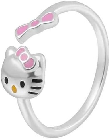 LINOXE Adorable Pink Silver Dreamboat Cute Cat Adjustable Rings For Women 925 Sterling Silver Lovely Animals Open Ring Jewelry in Saudi Arabia