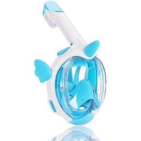Snorkel Mask for Kids, Full Face Unicorn Snorkeling Gear with179° Panoramic View, Snorkeling Set Anti-Fog Anti-Leak for Boys Girls