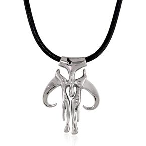 قلادة من سلسلة Star Wars Jewelry للجنسين برمز ماندالوري من الفولاذ المقاوم للصدأ بحبل من الجلد، 24 بوصة in Saudi Arabia