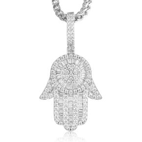 الذهب إيدا مجوهرات الرجال النساء الساخنة الهيب هوب 14K الذهب مطلي مايكرو مثلج خارج اليد همسة قلادة مع 28 بوصة سلسلة فرانكو in Kuwait