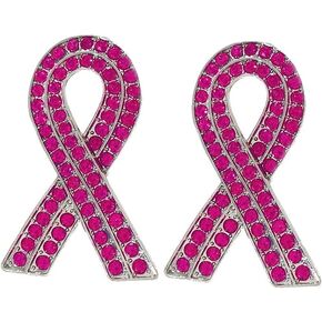 Pink Ribbon Breast Cancer Awareness Brooches Pin Crystal Rhinestone Zirconia AIDS Hope Lapel Pin Brooches for Women Girl Wedding Dress Party Jewelry