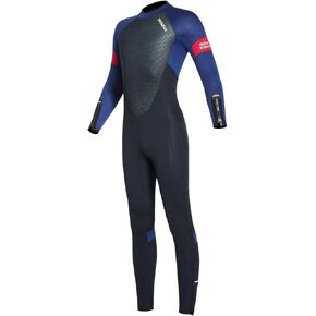 Men’s Wetsuit 5/3mm Neoprene Front Zip Full Wetsuit Diving Suit one Piece for Snorkeling Scuba Diving Surfing