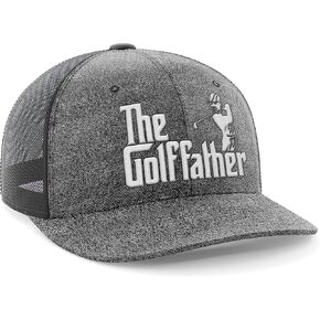 شانكر جولف قبعة - قبعة غولف مضحكة - قبعة رمادية مع شعار مطرز - مقاس مريح للغاية - تصميم قطني ناعم - اكسسوارات جولف مضحكة - هدية جولف مثالية للاب، ابيض، مقاس L, أبيض in Kuwait