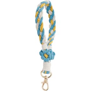 Fuqimanman2020 Boho Macrame Keychain Handmade Daisy Weave Wristlet Keychain Keyring Holder Bracelet Wrist Lanyard for Women