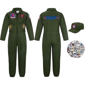 زي الطيار المقاتل من Kosgraiy، بدلة طيران عسكرية للصبي والفتاة، زي مافريك للأطفال في الهالوين in Kuwait