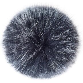 Real Raccoon Fox Fur Pompom with Button Big Fur Ball for Beanies DIY Fur Accessories in Saudi Arabia