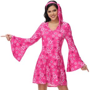 frawirshau Disco Outfit Women 70s Costume Dicso Dress For Women Halloween Hippie Clothes for Women