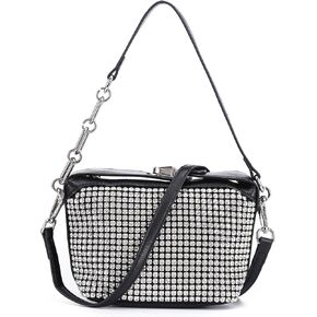 Beilaidisi Womens Rhinestone Hobo Shoulder Bag Leather Crossbody Bag Evening Purses