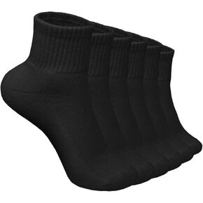 Glory Max 6 Pairs Women Ankle Socks Cotton Solid Color with Cushion for Athletic Running