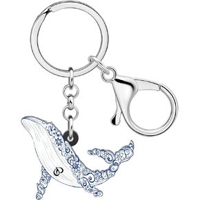 DALANE Acrylic Ocean Animals Keychains Shark Crab Whale Turtle Car Key Ring Gifts for Women Girls Kids Purse Charms Decor