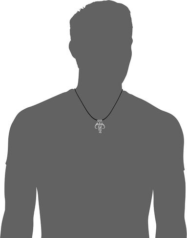Star Wars Jewelry Unisex Mandalorian Symbol Stainless Steel Leather Cord Pendant Necklace, 24" in Saudi Arabia