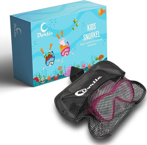 Dorlle Kids Diving Mask Snorkel Mask, Anti-Fog and Anti-Leak Snorkeling Goggles Swimming Goggles Waterproof Tempered Glass Mask for Children in Saudi Arabia