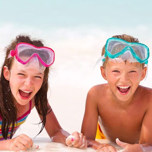 Dorlle Kids Diving Mask Snorkel Mask, Anti-Fog and Anti-Leak Snorkeling Goggles Swimming Goggles Waterproof Tempered Glass Mask for Children in Saudi Arabia