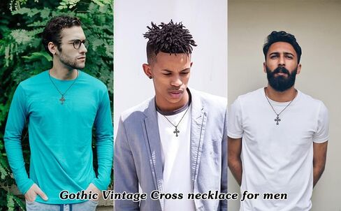 المسافة: قلادة قوطية من الفضة الاسترلينية S925 بتصميم صليب اسود / قطة للنساء، مجوهرات قوطية على شكل قطة كروس، هدية الكريسماس للنساء والصديقة in Kuwait