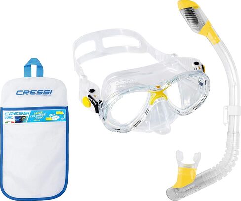 Cressi Youth Kids Snorkeling Mask and Dry Snorkel Kit - Marea Jr & Mini Dry: Designed in Italy in Kuwait