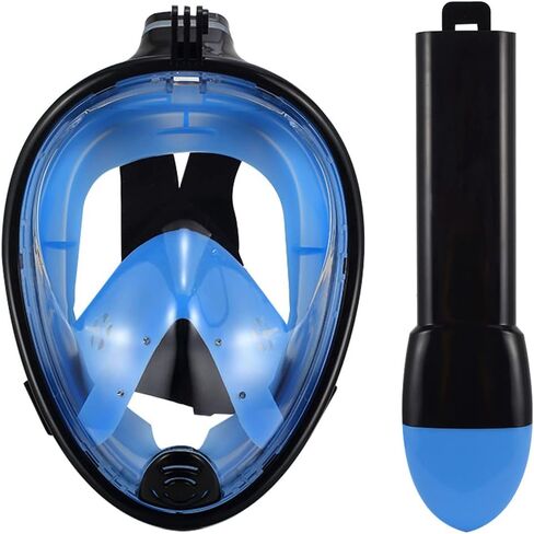 GJNGKSIM Full Face Snorkel Mask, Snorkeling Mask with Detachable Camera Mount, 180 Panoramic Anti-Fog Anti-Leak Diving Mask for Adult and Kids… in Saudi Arabia