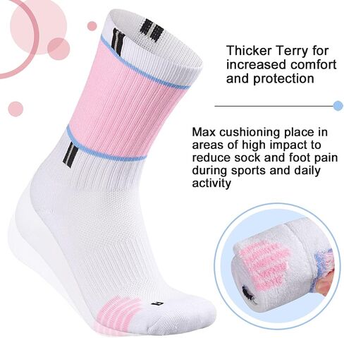 COOPLUS Womens Athletic Crew Socks Performance Cushioned Outdoor Hiking Moisture Wicking Socks (5 Pairs) in Kuwait