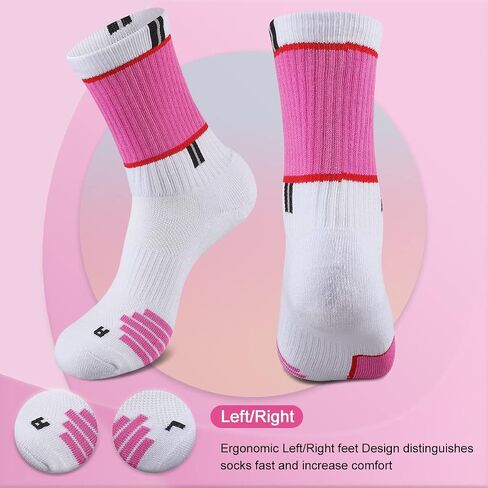 COOPLUS Womens Athletic Crew Socks Performance Cushioned Outdoor Hiking Moisture Wicking Socks (5 Pairs) in Kuwait