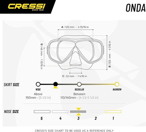 Cressi Adult Single Lens Snorkeling Diving Mask- Excellent View | Onda: made in Italy in Saudi Arabia