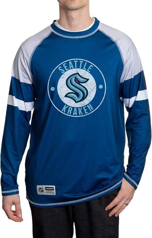 NHL Mens Thermal Long Sleeve Rash Guard Shirt, Fleece Lining, UPF50 in Kuwait