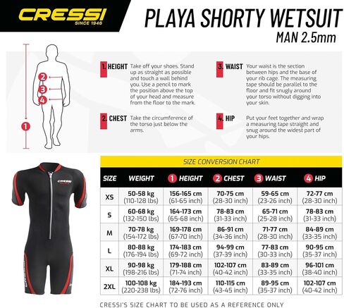 بدلة رياضية للرجال من Cressi Shorty من أجل الغوص، الغوص، وركوب الأمواج - 2.5 مم من النيوبرين | Playa Flex in Saudi Arabia