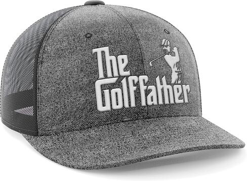 شانكر جولف قبعة - قبعة غولف مضحكة - قبعة رمادية مع شعار مطرز - مقاس مريح للغاية - تصميم قطني ناعم - اكسسوارات جولف مضحكة - هدية جولف مثالية للاب، ابيض، مقاس L, أبيض in Kuwait