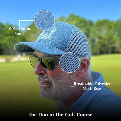 شانكر جولف قبعة - قبعة غولف مضحكة - قبعة رمادية مع شعار مطرز - مقاس مريح للغاية - تصميم قطني ناعم - اكسسوارات جولف مضحكة - هدية جولف مثالية للاب، ابيض، مقاس L, أبيض in Kuwait