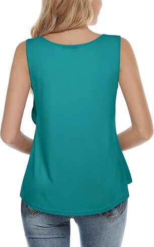Messic Women's Sleeveless Tank Tops Double Layers Chiffon Casual Blouse Tunic Shirts in Kuwait