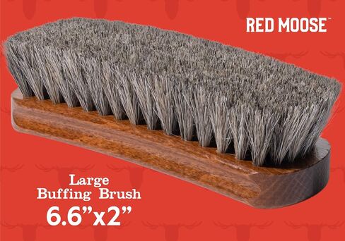 Horsehair Shoe Brush - Shoe Polish Brush for Leather, Boots, Shine - Red Moose in Kuwait