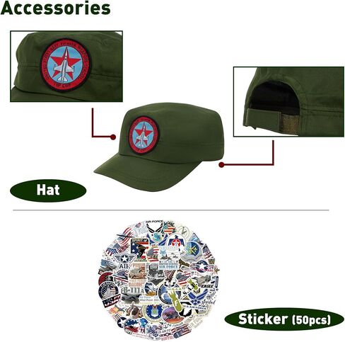 زي الطيار المقاتل من Kosgraiy، بدلة طيران عسكرية للصبي والفتاة، زي مافريك للأطفال في الهالوين in Kuwait