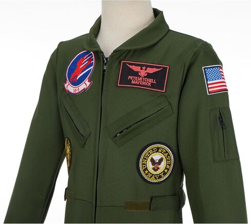 زي الطيار المقاتل من Kosgraiy، بدلة طيران عسكرية للصبي والفتاة، زي مافريك للأطفال في الهالوين in Kuwait