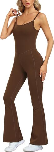 بدلة Desol Flare للنساء مع جيوب قطعة واحدة Bodycon Bodycon للتحكم في البطن، بدلة Unitard Playsuit in Kuwait