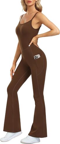 بدلة Desol Flare للنساء مع جيوب قطعة واحدة Bodycon Bodycon للتحكم في البطن، بدلة Unitard Playsuit in Kuwait