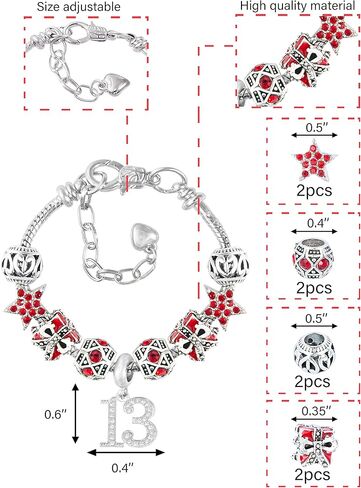 عيد الميلاد الثالث عشر، هدية عيد الميلاد الثالث عشر، هدايا عيد الميلاد الثالث عشر للفتيات، قلادة عيد الميلاد الثالث عشر، سوار سحر عيد الميلاد الثالث عشر، هدية لفتاة تبلغ من العمر 13 عامًا، هدايا عيد الميلاد الثالث عشر للفتيات، هدايا عيد ميلاد فتاة تبلغ من in Kuwait