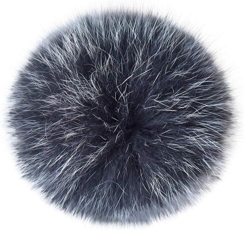 Real Raccoon Fox Fur Pompom with Button Big Fur Ball for Beanies DIY Fur Accessories in Saudi Arabia