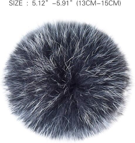 Real Raccoon Fox Fur Pompom with Button Big Fur Ball for Beanies DIY Fur Accessories in Saudi Arabia