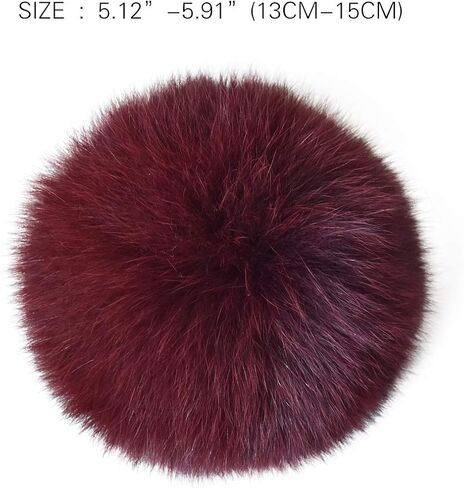 Real Raccoon Fox Fur Pompom with Button Big Fur Ball for Beanies DIY Fur Accessories in Saudi Arabia