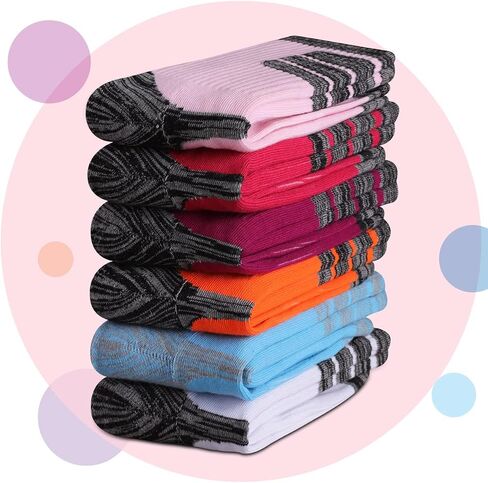 Heatuff Womens 6 Pack Hiking Crew Socks Performance Athletic Cushion Outdoor Trekking Sock in Kuwait