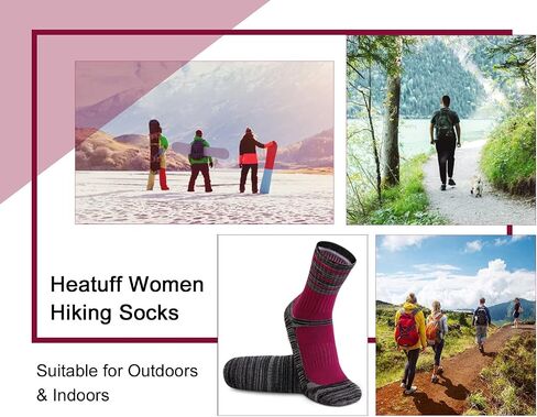 Heatuff Womens 6 Pack Hiking Crew Socks Performance Athletic Cushion Outdoor Trekking Sock in Kuwait