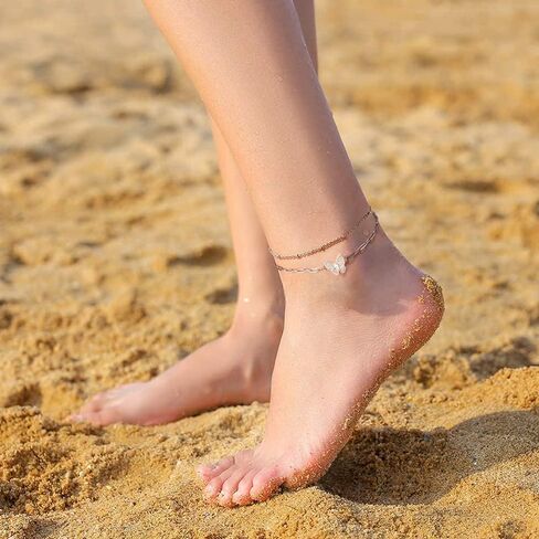 Tarsus 14K Gold Plated Butterfly Layered Bracelet/Anklets Adjuatable Jewelry Gifts for Women Girls in Saudi Arabia