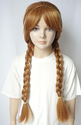باروكة تجديل أشقر لأزياء الأميرة للفتيات، باروكة صناعية للحفلات مقاس 24 بوصة، شعر مستعار لزي الأميرة للفتيات (الأطفال - أبيض) in Kuwait