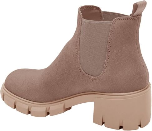 حذاء نسائي من Fttpdeaus بنعل عروة للكاحل حذاء كاجوال بمنصة مكتنزة وكعب مرن وكعب تشيلسي القتالي in Kuwait