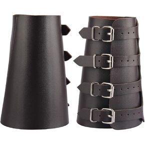 Viking Bracers Faux Leather Arm Guards Gauntlet Wristband Leather Vambraces Medieval Arm Bracers Arm Armor Knight LARP 2PCS in Kuwait