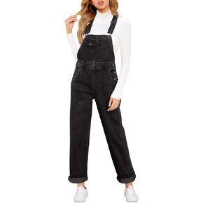 Vetinee Womens Overalls Denim Stretch Straight Leg Jeans Overall Regular Fit Bib Jean Jumpsuits Comfy Adjustable Straps in Kuwait