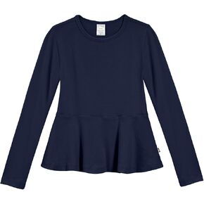 City Threads Big Girls' Cotton Long Sleeve Peplum Top Blouse Shirt for School in Saudi Arabia