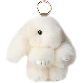 Unpafcxddyig Bunny Keychain Cute Rex Rabbit Faux Fur Keychain Car Handbag Keyring in Kuwait