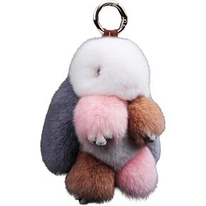 CHUANGLI Keychain Fluffy Faux Fur Keychain Handbag Pom Pom Keyring Pendant for Women Girls in Saudi Arabia