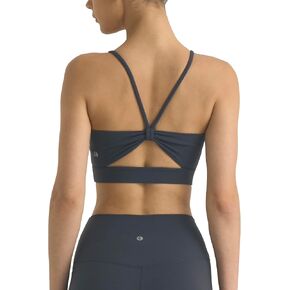 Colorfulkoala Women's Dreamlux Bowknot Strappy Sports Bras Light Impact Workout Yoga Tops